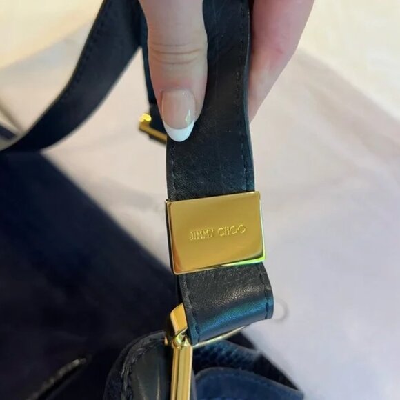 Jimmy Choo Shoulder Bag Blue Suede - Picture 3 of 5